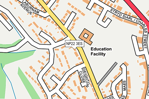NP22 3ES map - OS OpenMap – Local (Ordnance Survey)