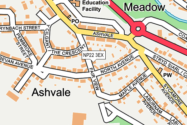 NP22 3EX map - OS OpenMap – Local (Ordnance Survey)