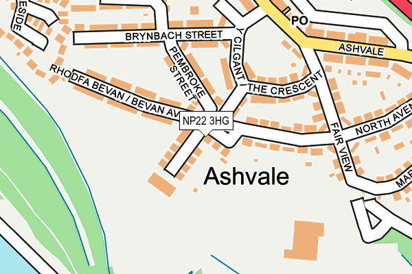 NP22 3HG map - OS OpenMap – Local (Ordnance Survey)