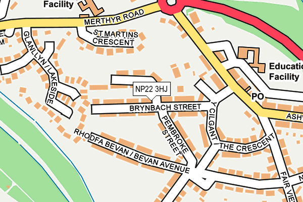 NP22 3HJ map - OS OpenMap – Local (Ordnance Survey)