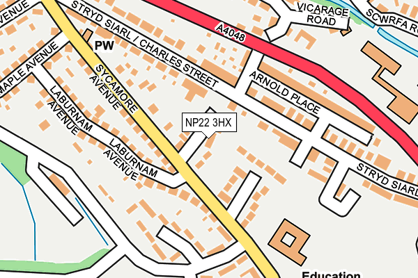 NP22 3HX map - OS OpenMap – Local (Ordnance Survey)