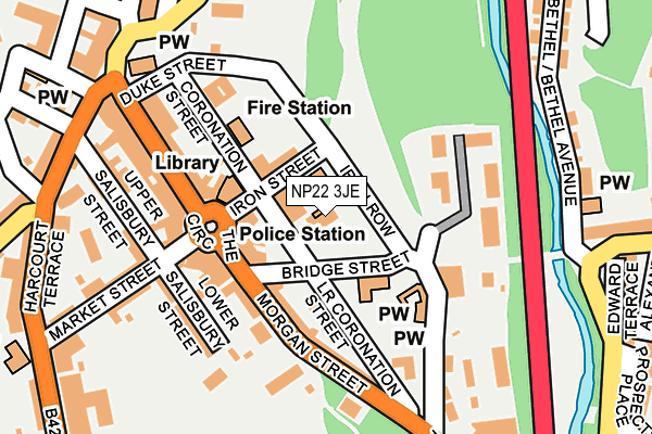 NP22 3JE map - OS OpenMap – Local (Ordnance Survey)