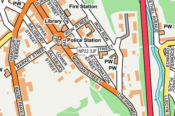 NP22 3JF map - OS OpenMap – Local (Ordnance Survey)