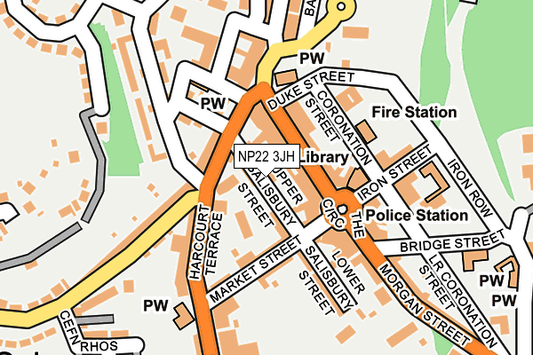 NP22 3JH map - OS OpenMap – Local (Ordnance Survey)