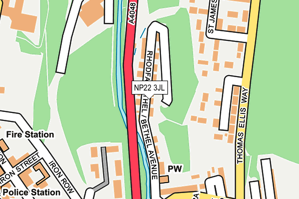 NP22 3JL map - OS OpenMap – Local (Ordnance Survey)