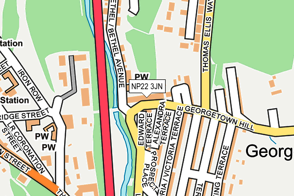 NP22 3JN map - OS OpenMap – Local (Ordnance Survey)