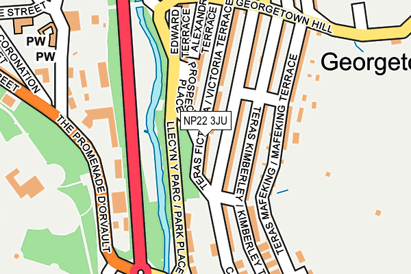 NP22 3JU map - OS OpenMap – Local (Ordnance Survey)