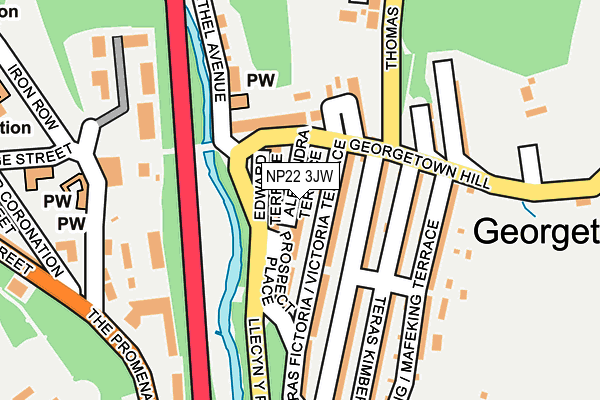 NP22 3JW map - OS OpenMap – Local (Ordnance Survey)