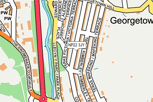 NP22 3JY map - OS OpenMap – Local (Ordnance Survey)