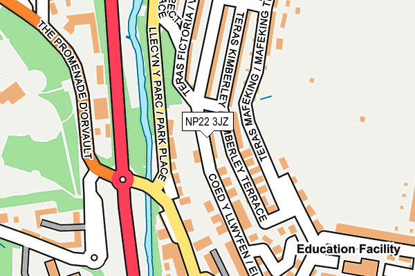 NP22 3JZ map - OS OpenMap – Local (Ordnance Survey)