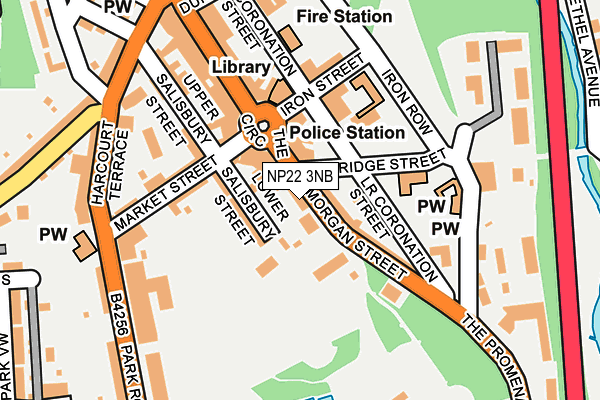 NP22 3NB map - OS OpenMap – Local (Ordnance Survey)