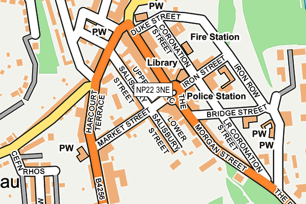 NP22 3NE map - OS OpenMap – Local (Ordnance Survey)
