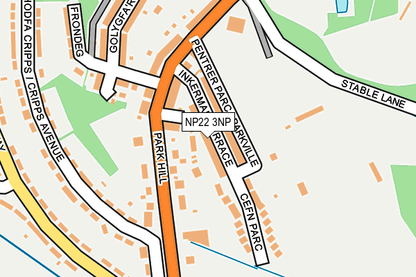 NP22 3NP map - OS OpenMap – Local (Ordnance Survey)
