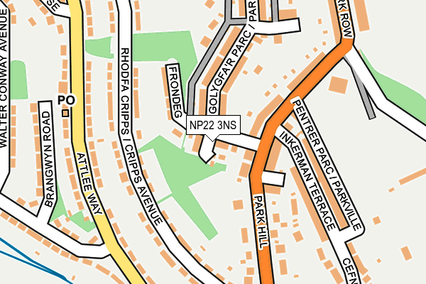 NP22 3NS map - OS OpenMap – Local (Ordnance Survey)