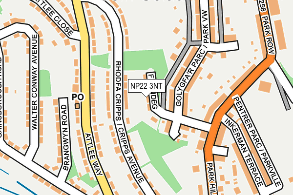 NP22 3NT map - OS OpenMap – Local (Ordnance Survey)