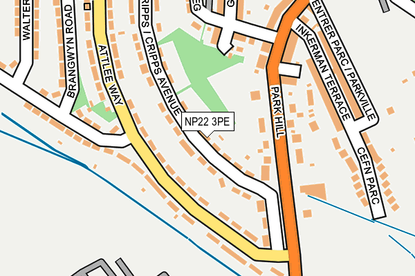 NP22 3PE map - OS OpenMap – Local (Ordnance Survey)