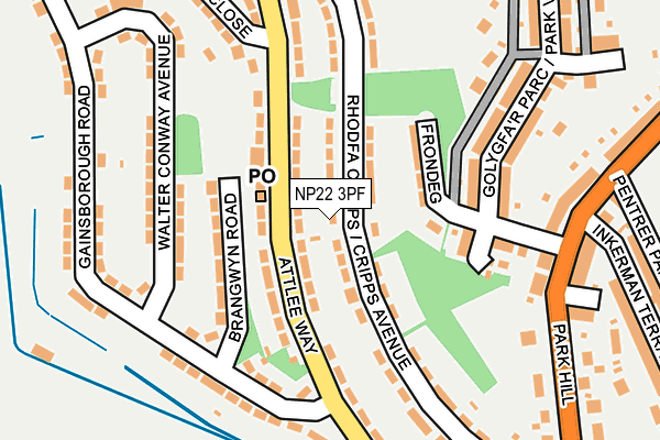 NP22 3PF map - OS OpenMap – Local (Ordnance Survey)