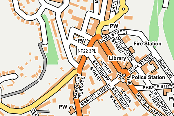 NP22 3PL map - OS OpenMap – Local (Ordnance Survey)