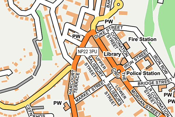 NP22 3PU map - OS OpenMap – Local (Ordnance Survey)
