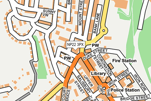 NP22 3PX map - OS OpenMap – Local (Ordnance Survey)