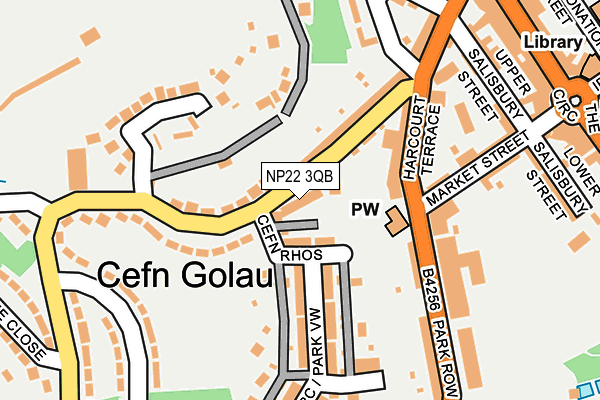 NP22 3QB map - OS OpenMap – Local (Ordnance Survey)