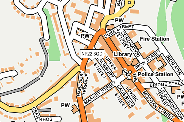 NP22 3QD map - OS OpenMap – Local (Ordnance Survey)