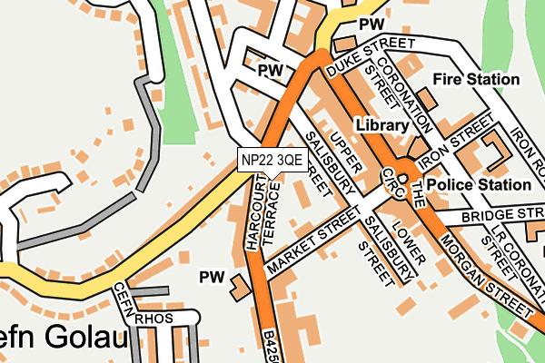 NP22 3QE map - OS OpenMap – Local (Ordnance Survey)