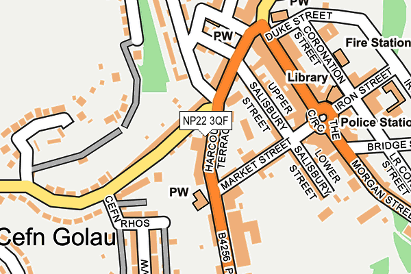 NP22 3QF map - OS OpenMap – Local (Ordnance Survey)