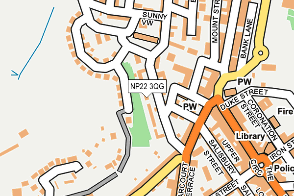 NP22 3QG map - OS OpenMap – Local (Ordnance Survey)