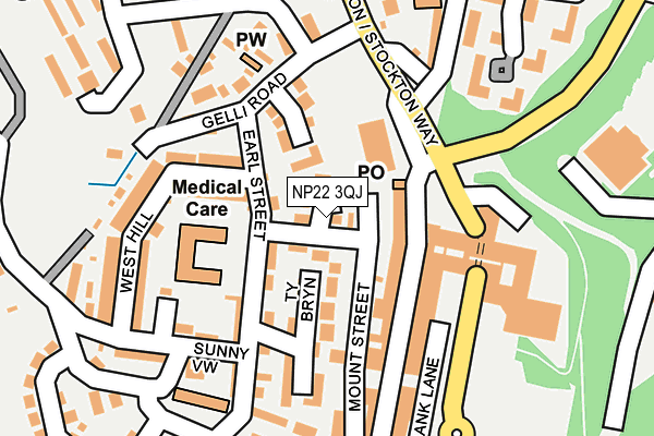 NP22 3QJ map - OS OpenMap – Local (Ordnance Survey)