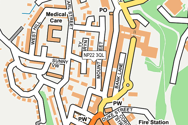 NP22 3QL map - OS OpenMap – Local (Ordnance Survey)