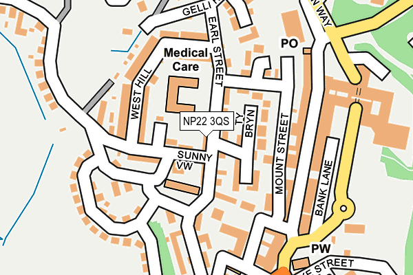 NP22 3QS map - OS OpenMap – Local (Ordnance Survey)