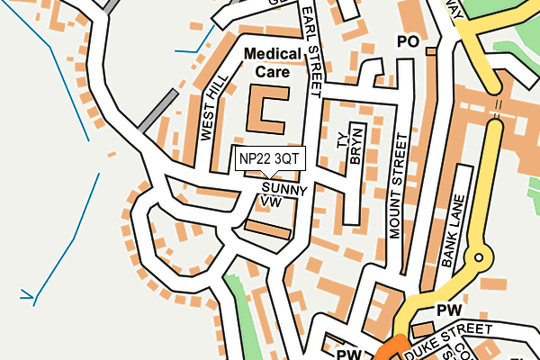 NP22 3QT map - OS OpenMap – Local (Ordnance Survey)