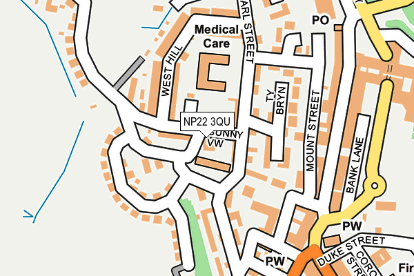 NP22 3QU map - OS OpenMap – Local (Ordnance Survey)