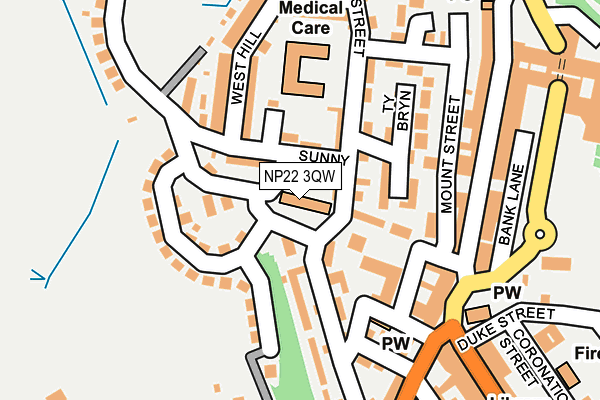 NP22 3QW map - OS OpenMap – Local (Ordnance Survey)