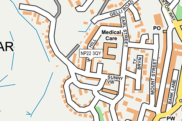 NP22 3QY map - OS OpenMap – Local (Ordnance Survey)