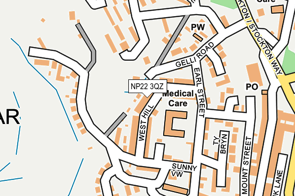 NP22 3QZ map - OS OpenMap – Local (Ordnance Survey)