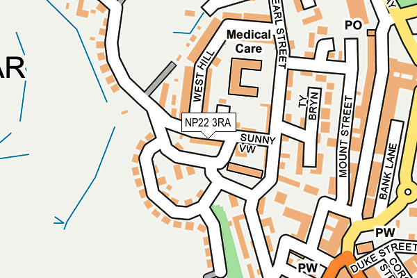 NP22 3RA map - OS OpenMap – Local (Ordnance Survey)