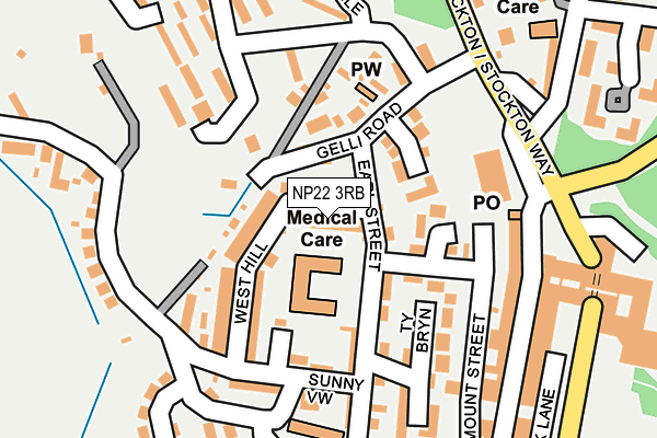 NP22 3RB map - OS OpenMap – Local (Ordnance Survey)