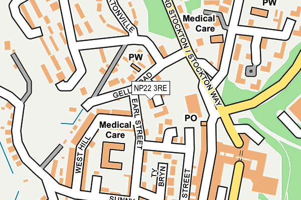 NP22 3RE map - OS OpenMap – Local (Ordnance Survey)