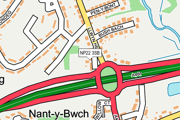 NP22 3SB map - OS OpenMap – Local (Ordnance Survey)