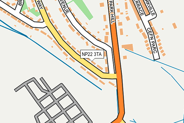 NP22 3TA map - OS OpenMap – Local (Ordnance Survey)