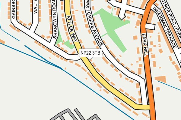 NP22 3TB map - OS OpenMap – Local (Ordnance Survey)