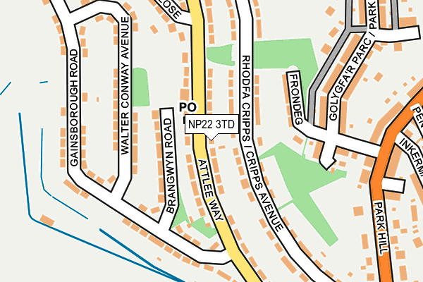 NP22 3TD map - OS OpenMap – Local (Ordnance Survey)