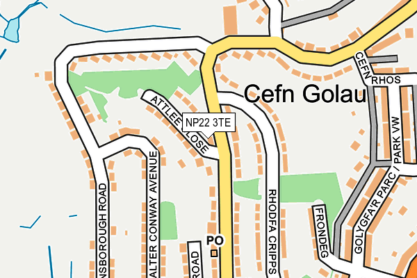 NP22 3TE map - OS OpenMap – Local (Ordnance Survey)