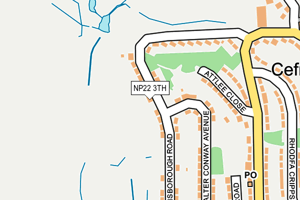 NP22 3TH map - OS OpenMap – Local (Ordnance Survey)