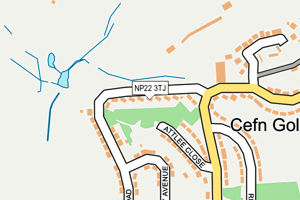 NP22 3TJ map - OS OpenMap – Local (Ordnance Survey)