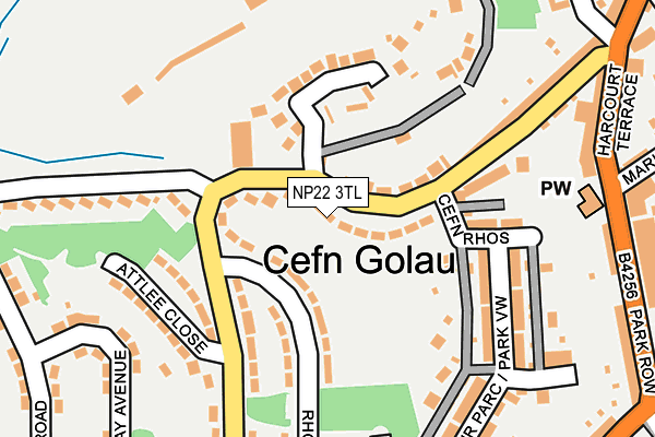 NP22 3TL map - OS OpenMap – Local (Ordnance Survey)