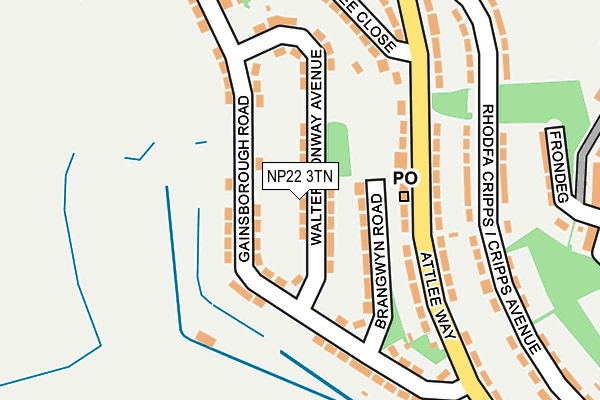 NP22 3TN map - OS OpenMap – Local (Ordnance Survey)