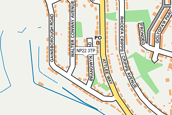 NP22 3TP map - OS OpenMap – Local (Ordnance Survey)